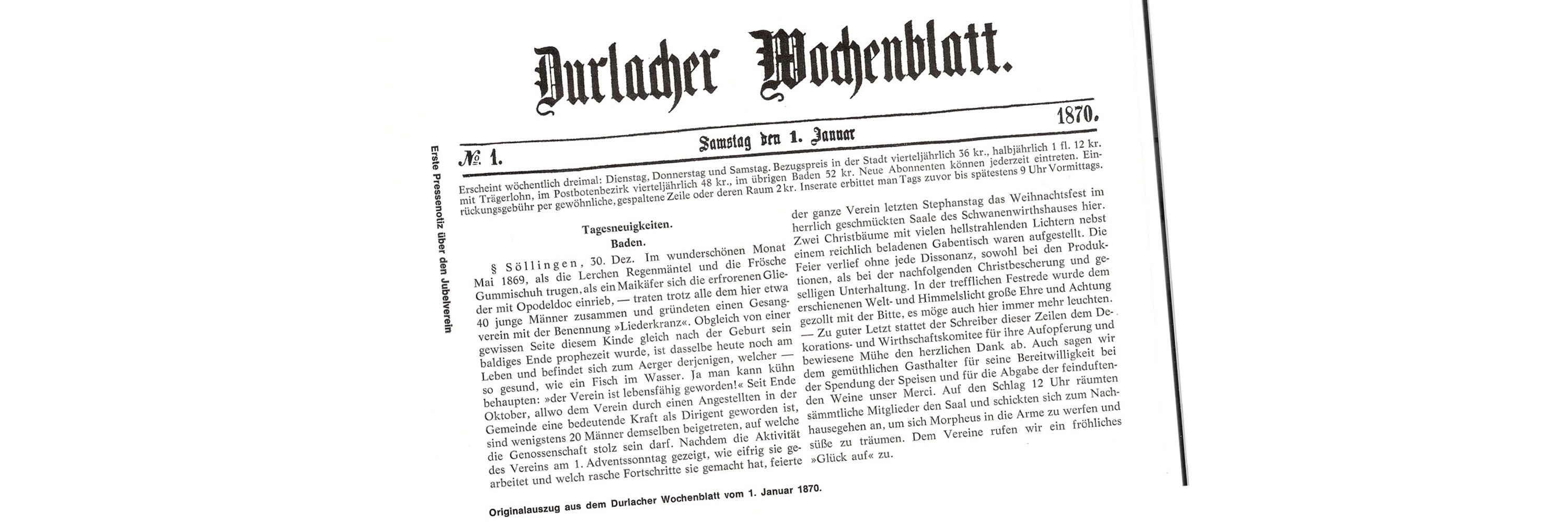 Presse Durlacher Wochenblatt 1870